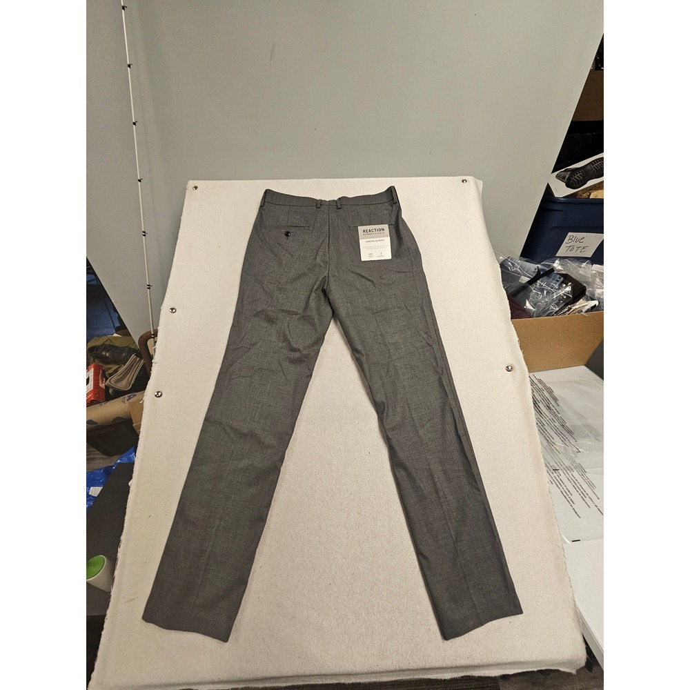 Kenneth Cole Reaction Mens Stretch‎ Slim Fit Dress Pants Grey 34x32 KD00436 NEW